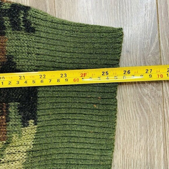 VTG Peter Storm Sweater Mens M Camo Commando 100% Pure New Wool England hunting - Picture 7 of 14